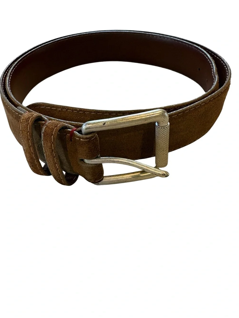 Torino Leather Company - Suede Calfskin Casual Belt in Whiskey. Size 42
